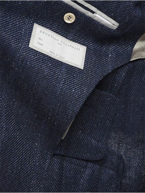 Giacca effetto denim in misto lino, lana, seta e cotone BRUNELLO CUCINELLI | MS4997BWDC023